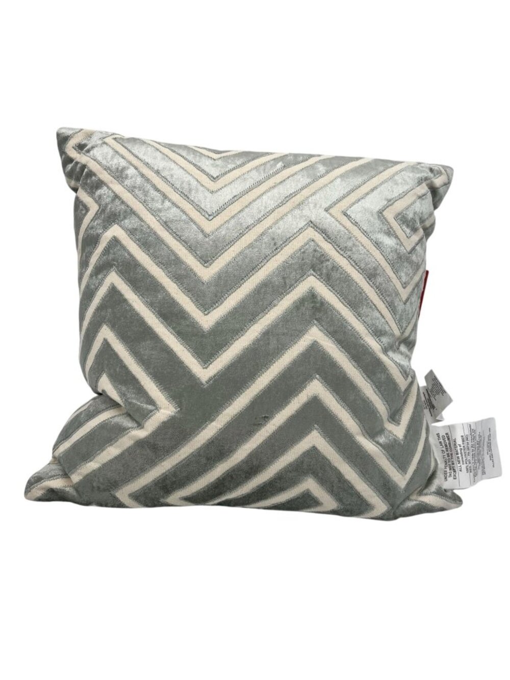 Rivet 18x18 Geometric Chevron Decorative Throw Pillow Sage Green Cream Velvet
